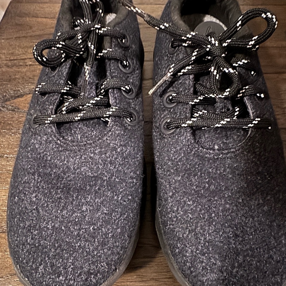 Allbirds Wool Runner Mizzles WRM Black Gray Wool Running Sneakers Womens 8 - Picture 2 of 5